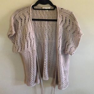 Light Short-Sleeve open knit cardigan